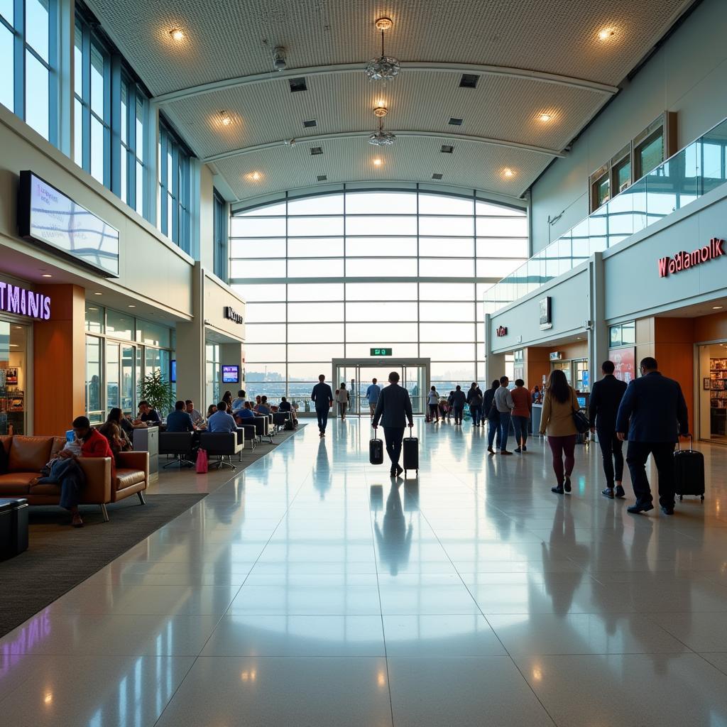 Modern and spacious interior of NBO airport terminal