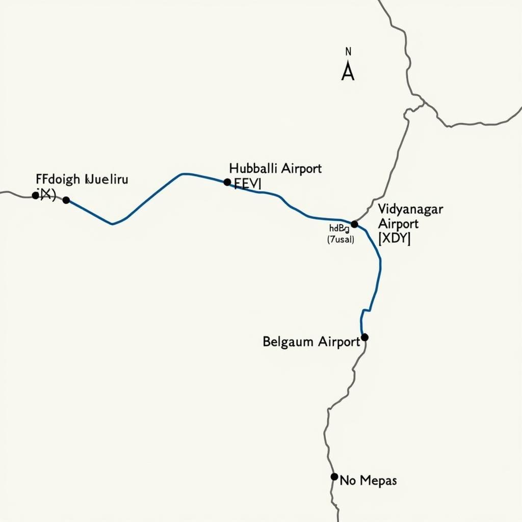 Map showing the location of Hampi and nearby airports including Hubballi Airport (HBX)