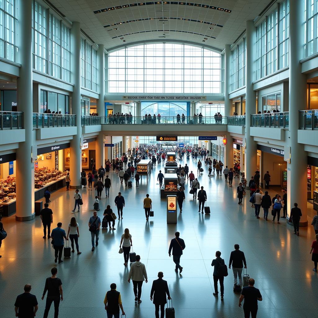 Interior view of the Nestlay Airport terminal