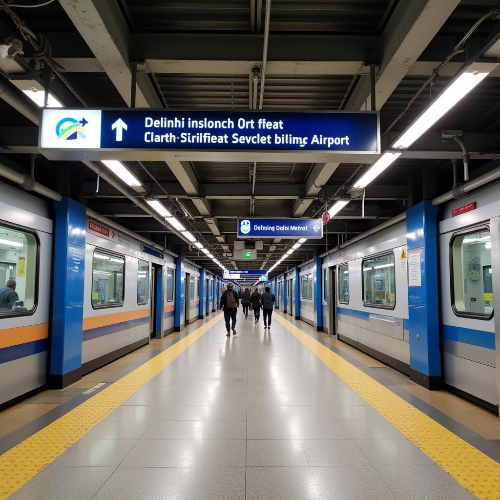 Delhi Metro Entrance at the Airport