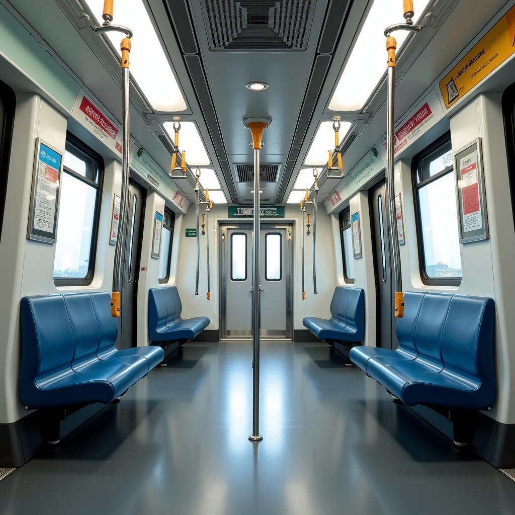 Delhi Metro Train on the Airport Express Line