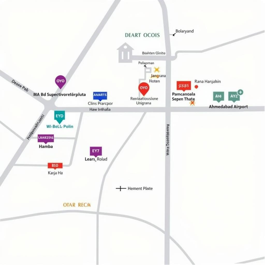 OYO Hotels Near Ahmedabad Airport Map