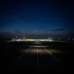 Panvel Airport Night View with Illuminated Runway