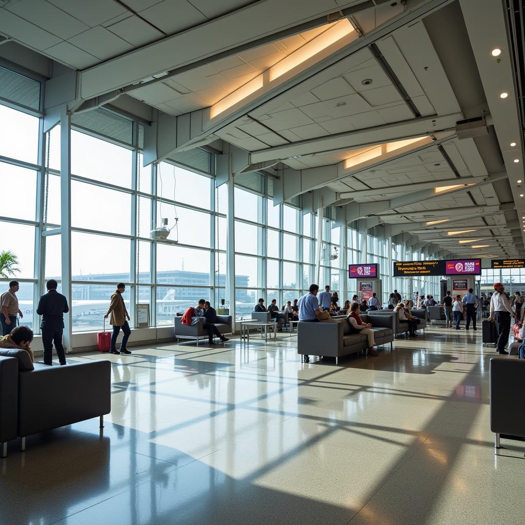 View of Patna Airport Interior Showing Passenger Facilities