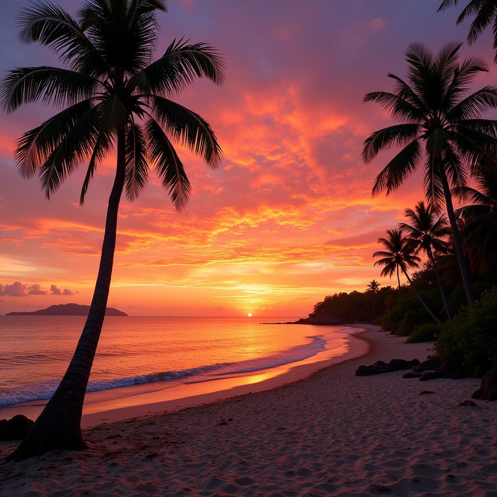 Beautiful Sunset on Pattaya Beach, Thailand