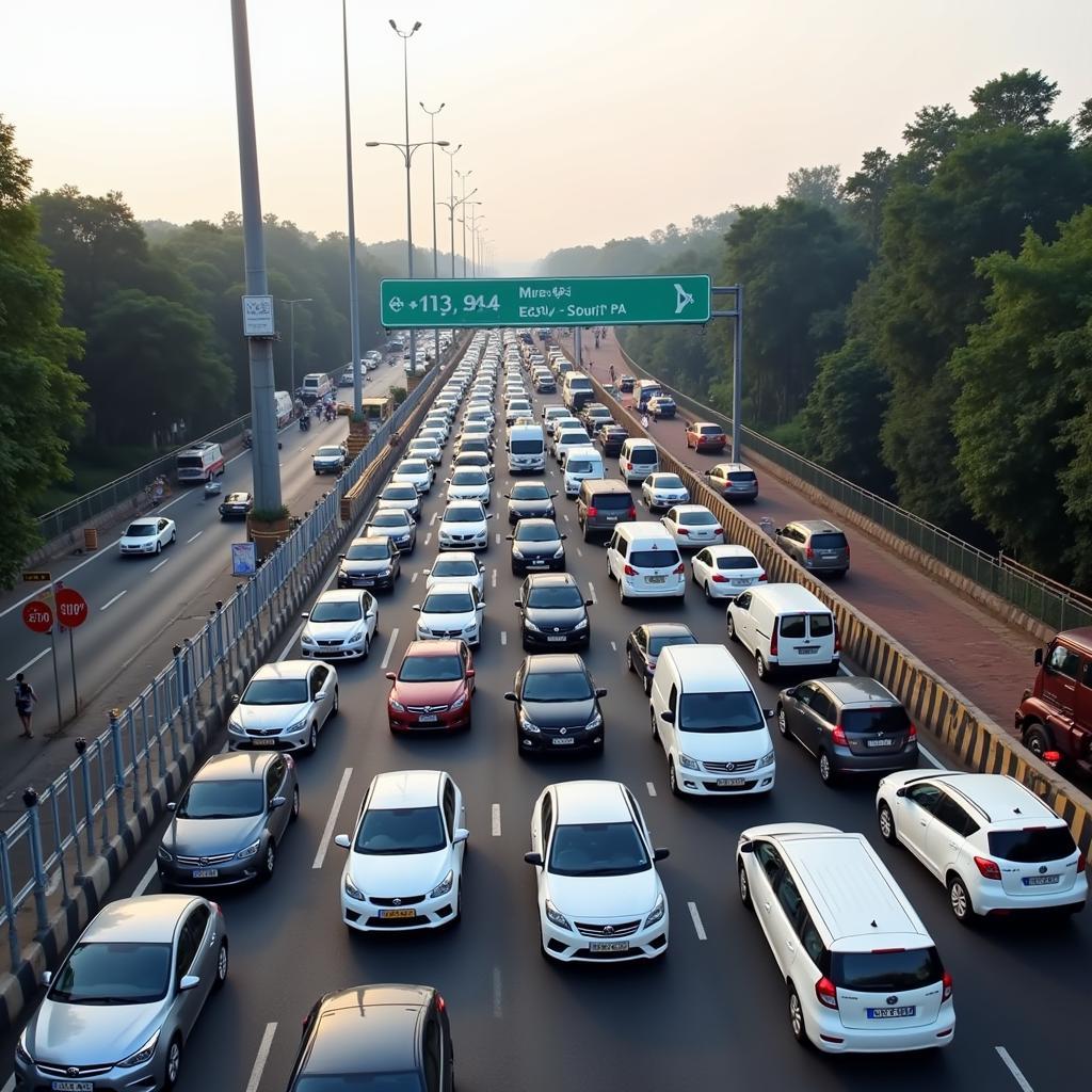 Peak Hour Traffic on Mumbai Pune Expressway