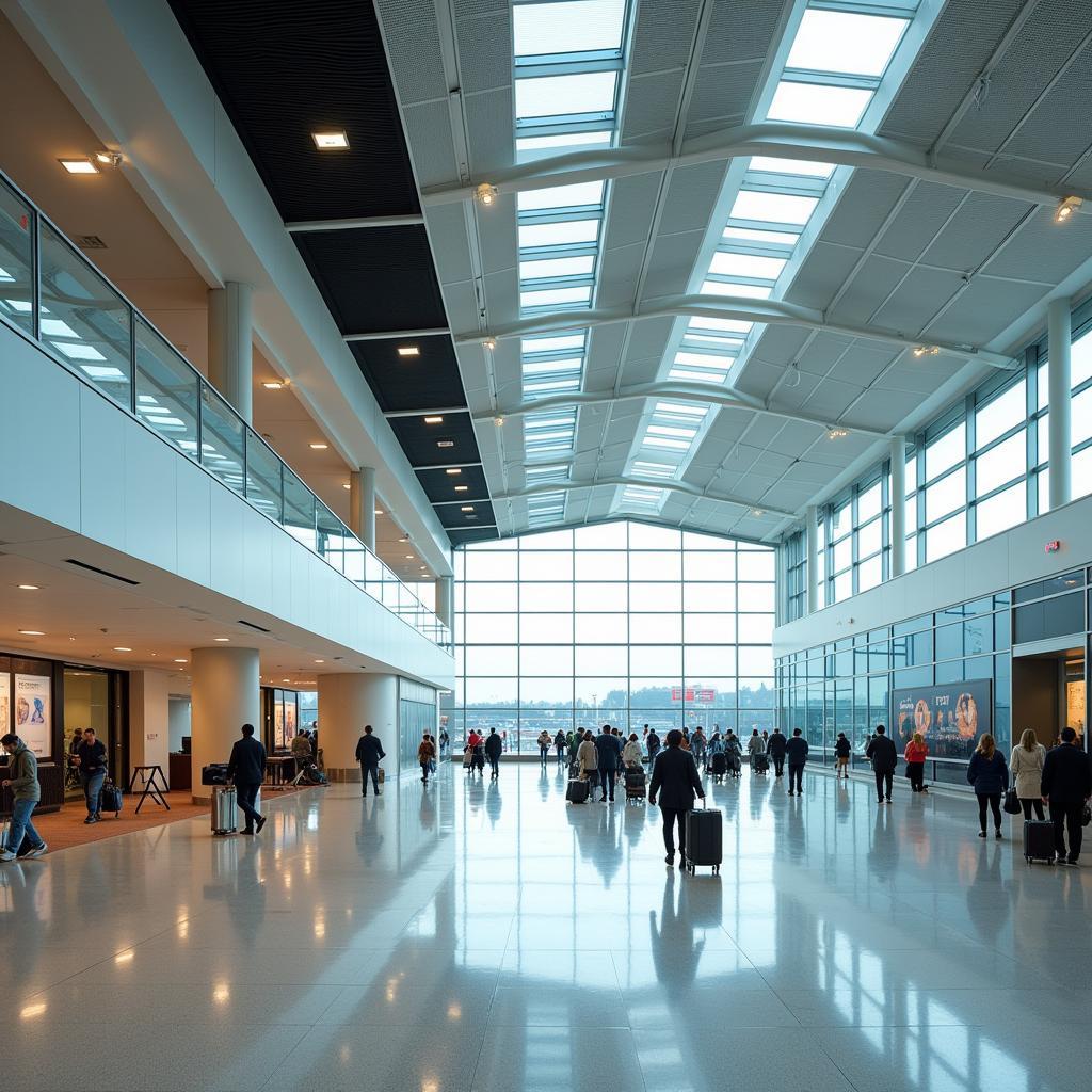 Prague Airport Modern Architecture:  Showcasing the airport's sleek design and advanced facilities.