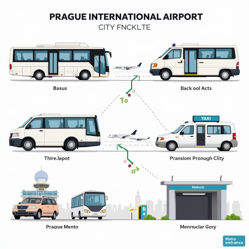 Prague Airport Transport Connections: Buses, taxis, and metro options for seamless city access.