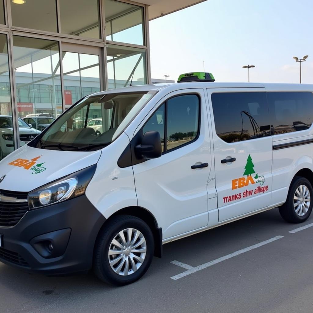 Pre-booked airport transfer vehicle waiting outside AUH