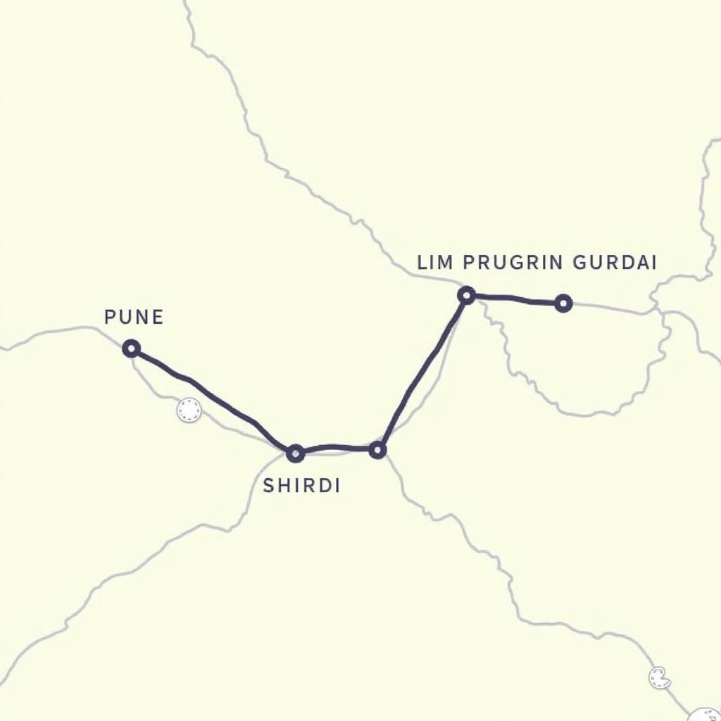 Pune Airport to Shirdi Cab Route Map