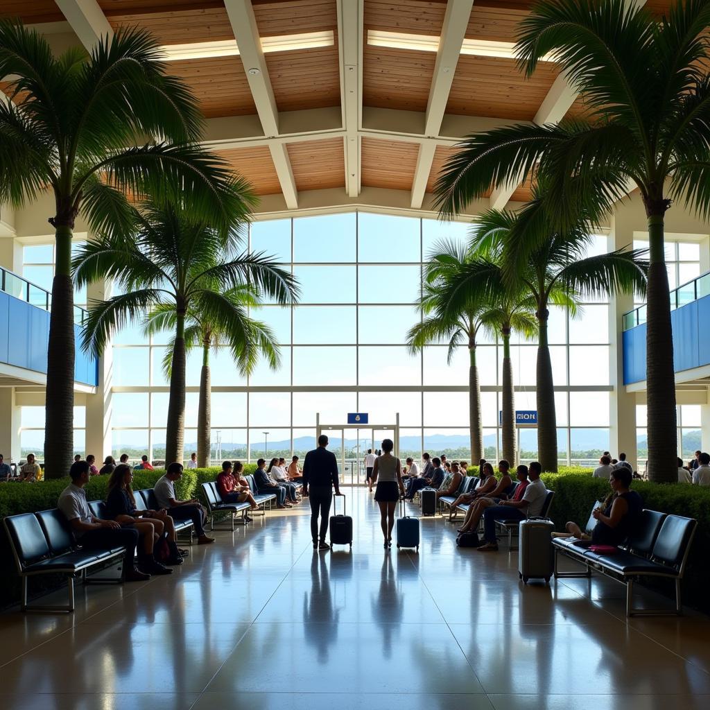 Passengers at Punta Cana Airport Departure Gates