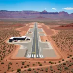 Aerial View of QPG Airport Showing Runway and Terminal