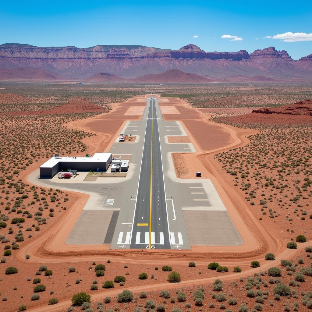 Aerial View of QPG Airport Showing Runway and Terminal