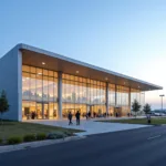 Rajkot New Airport Terminal Exterior - Modern Architecture and Expansive Glass Facades