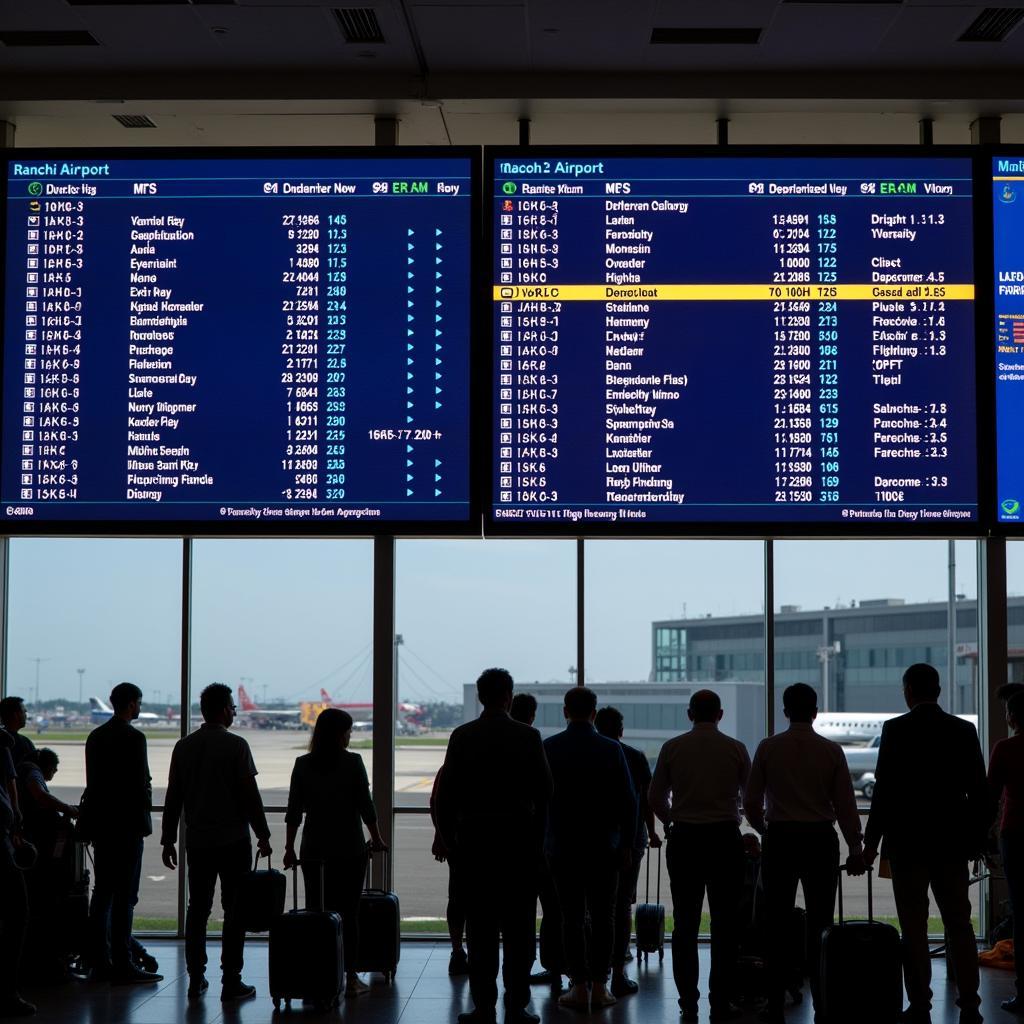 Ranchi Airport Flight Information Display Screen