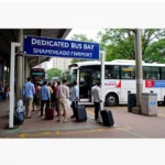 Passengers waiting at the designated bus bay at Secunderabad Railway Station for the airport bus.