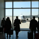 Passengers Boarding a Flight at Shamshabad Airport Domestic Departure Gate