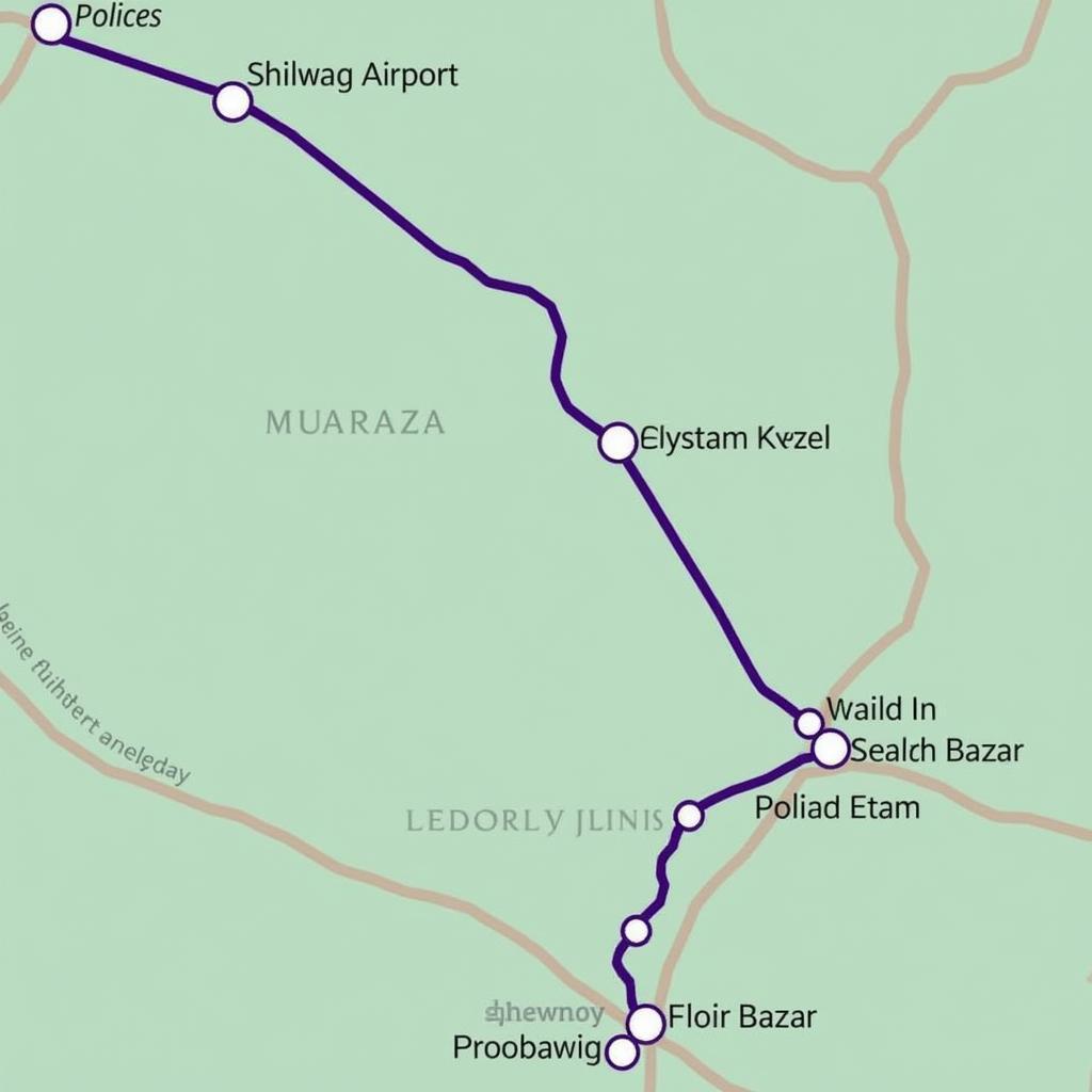 Map Route Shillong Airport to Police Bazar