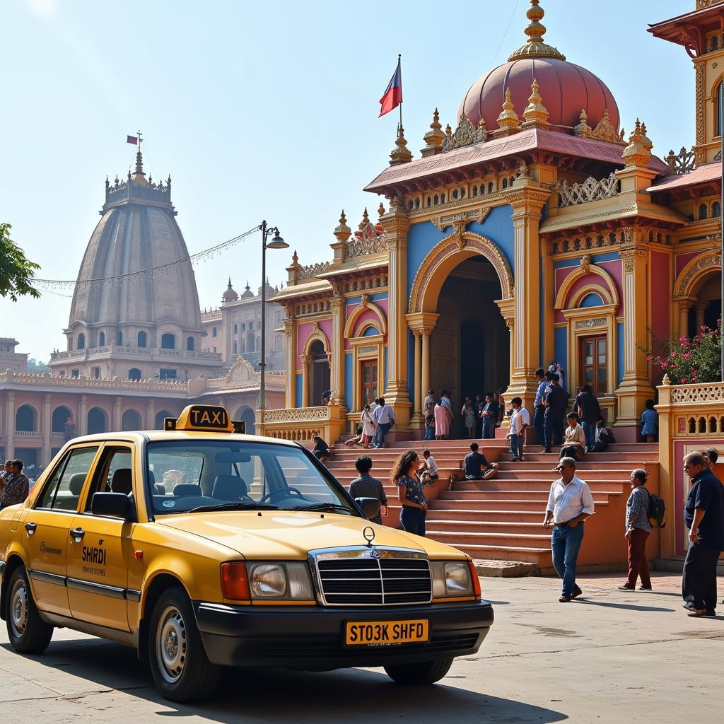 Taxi at Shirdi Temple heading to Shirdi Airport