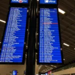 Flight Departures Board at Slovenia Airport