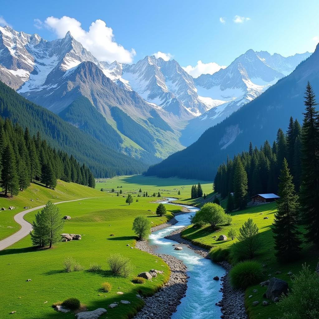 Scenic View of Sonmarg Valley