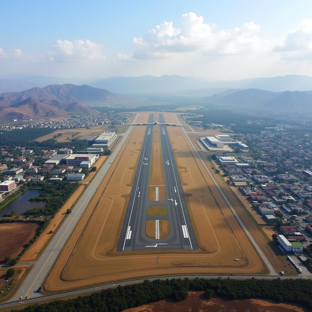 Srinagar Airport Aerial View