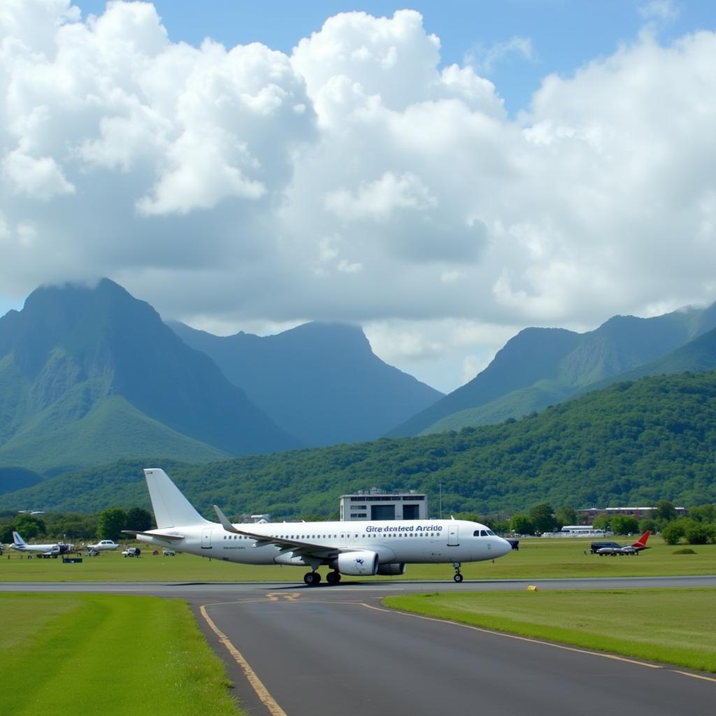 Airplane Arriving at St Vincent Airport