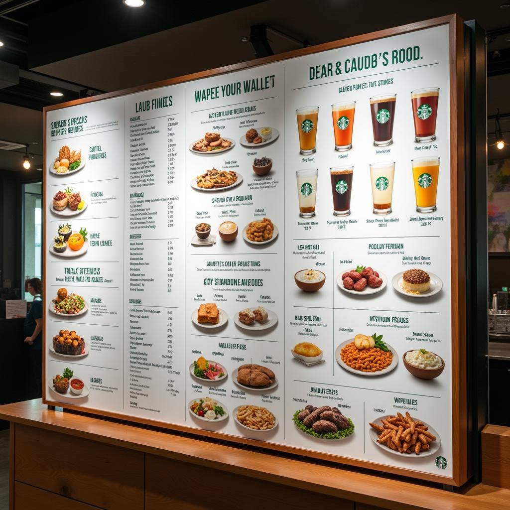 Starbucks Menu at Bangalore Airport