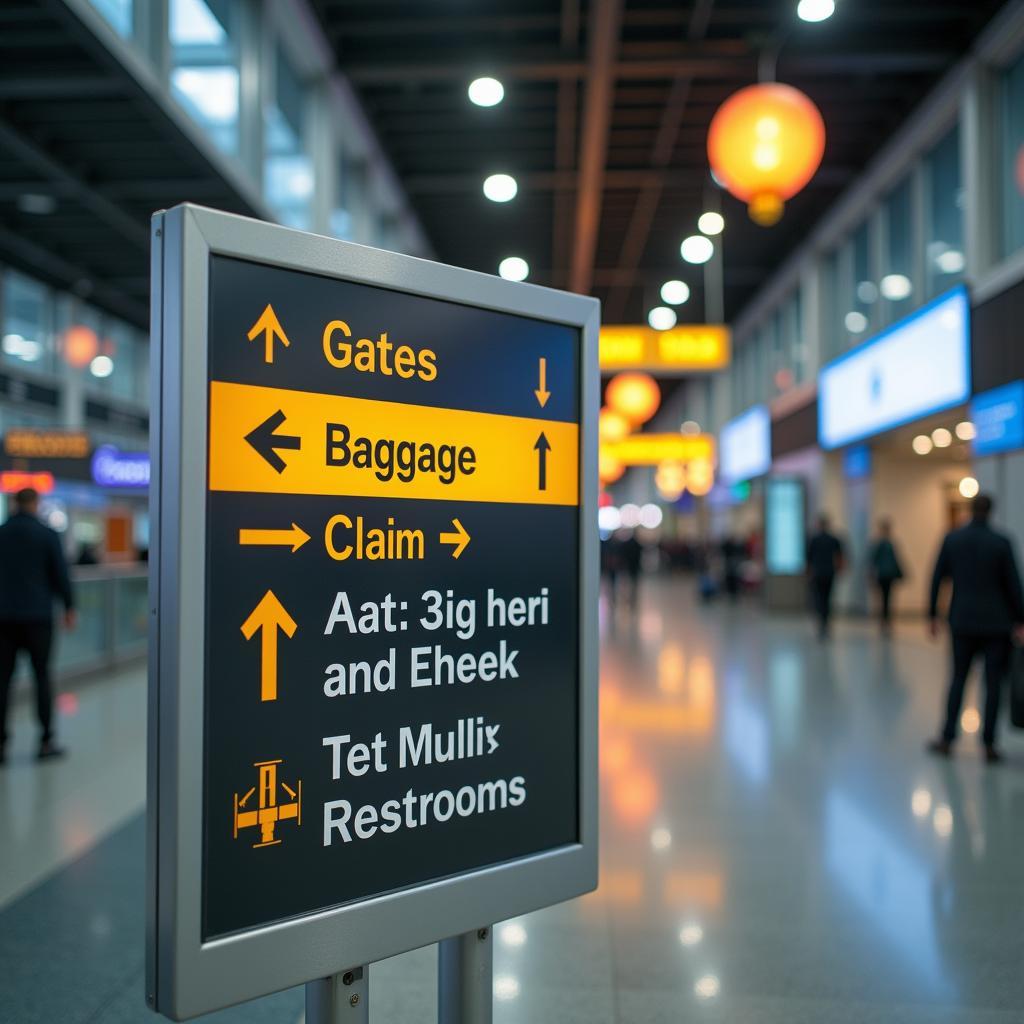 Clear and concise signage helps passengers navigate through the T3 airport terminal