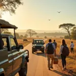 Tourists Arriving from Airport Embarking on a Jeep Safari in Tadoba National Park