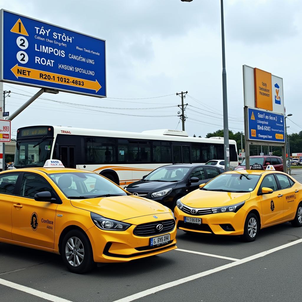 Transportation options outside Tan Son Nhat International Airport, including taxis and buses, provide convenient access to Ho Chi Minh City.