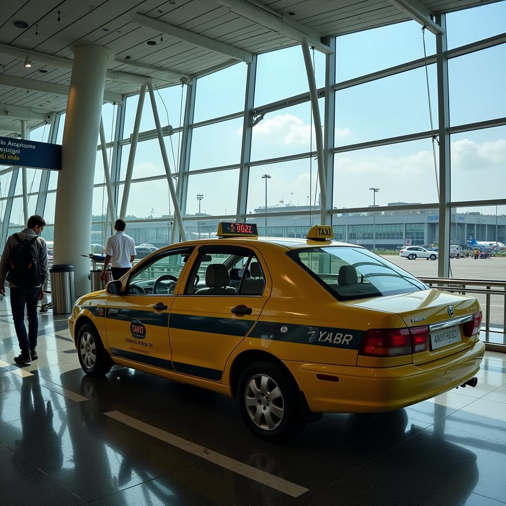 Taxi waiting at Bangalore Airport Arrival Area