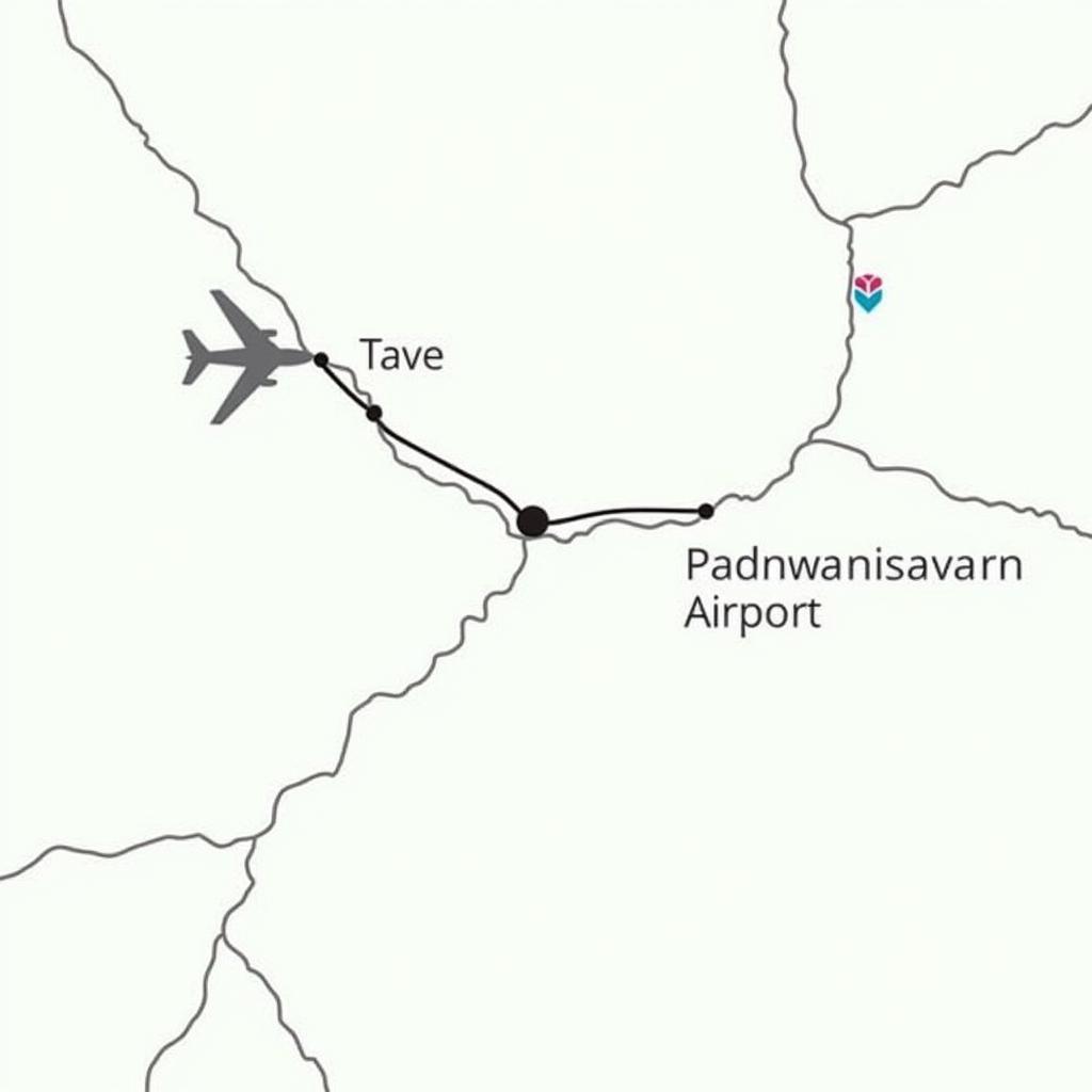 Route Map from Thiruvananthapuram Airport to Padmanabhaswamy Temple