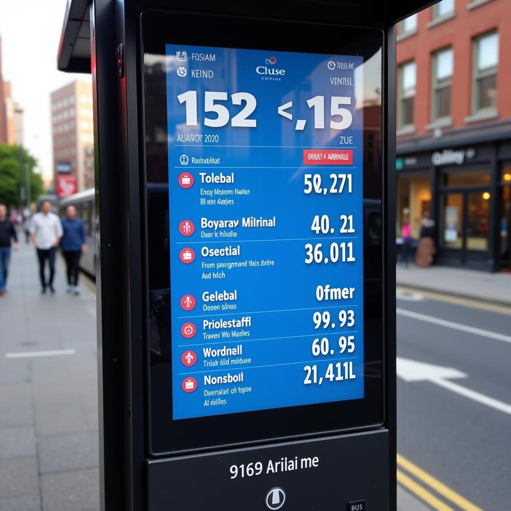 Digital Display Showing Bus Schedule at Tin Factory