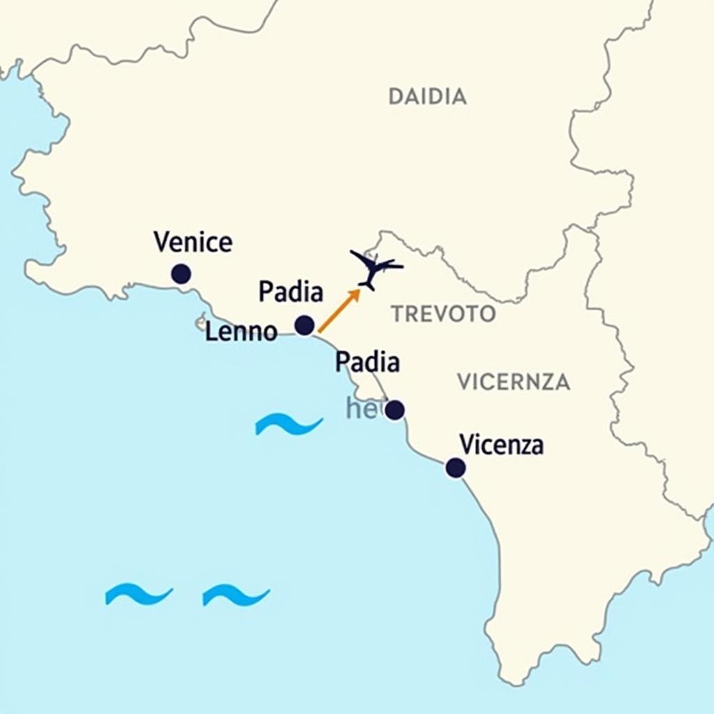 Treviso Airport and Veneto Region Map: Explore nearby cities and towns accessible from TSF