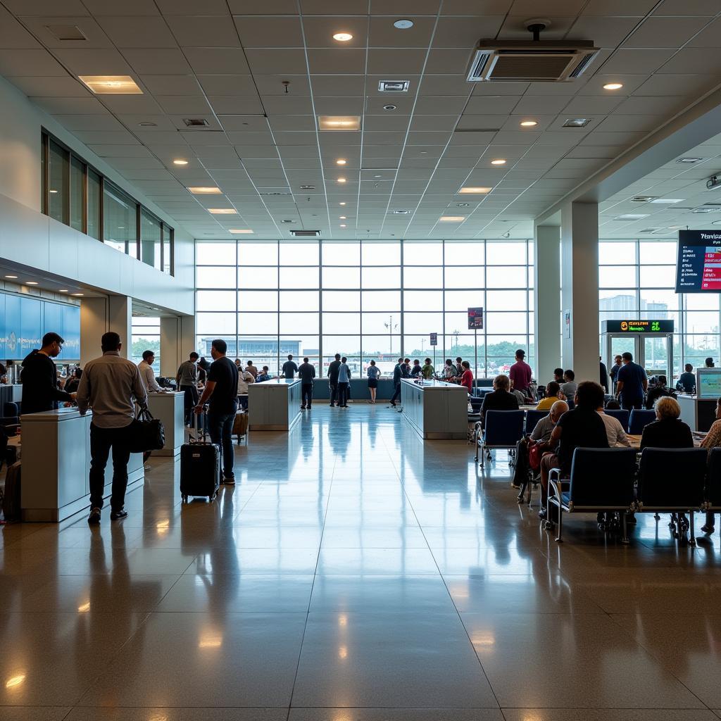 Trichy Airport Interior View of Check-in Area and Waiting Lounge