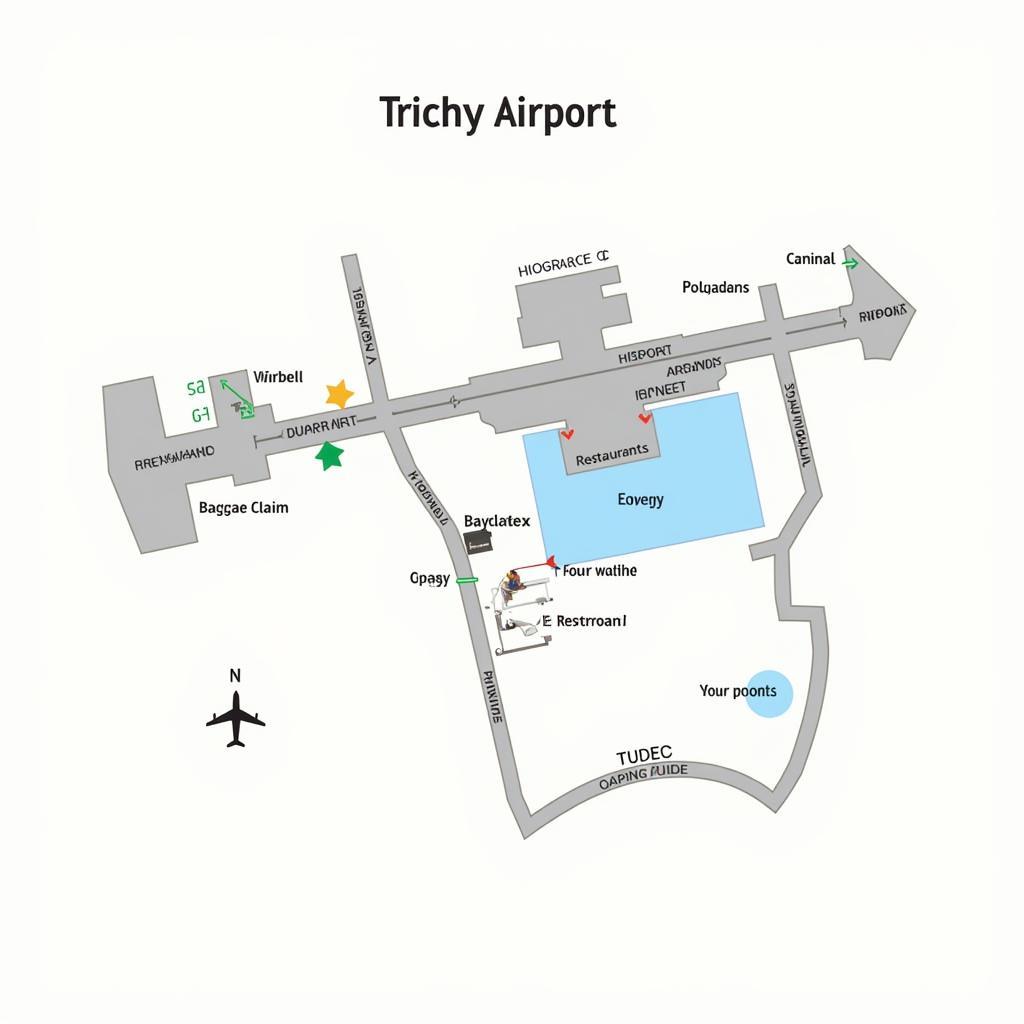 Trichy Airport Map Layout Showing Terminals, Gates, and Amenities