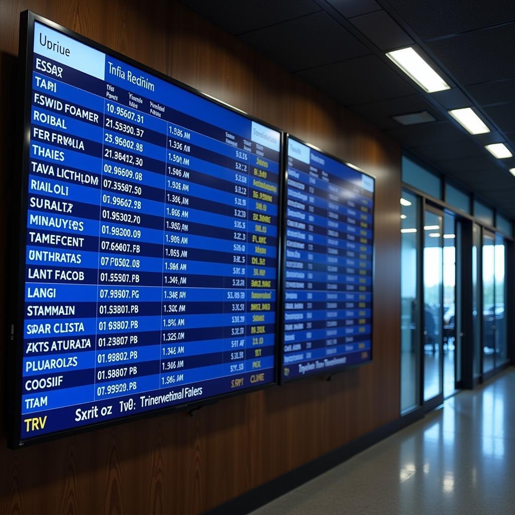 Trivandrum Airport Flight Information Display Screen