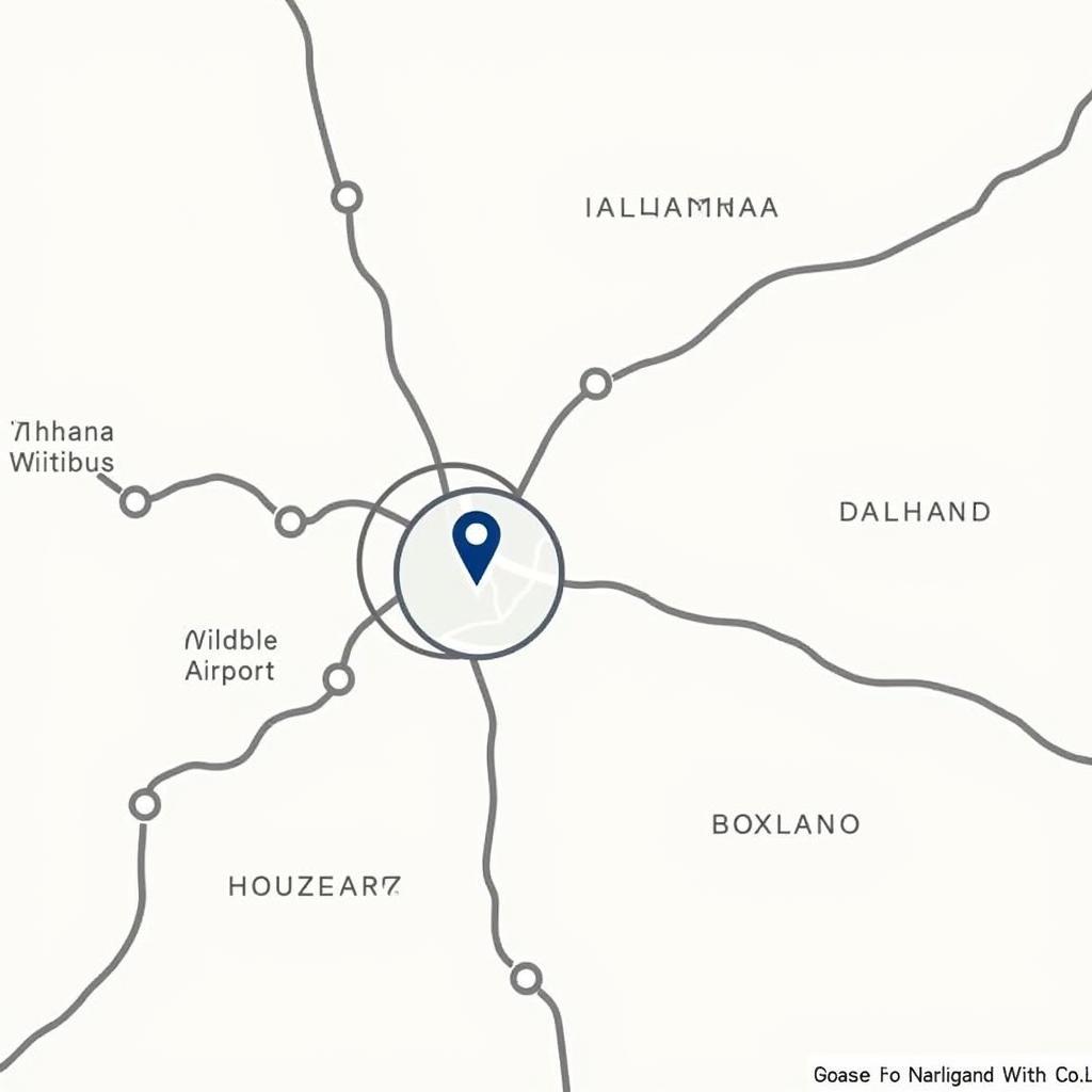 Map showing the location of Vadodara Airport in relation to the city center