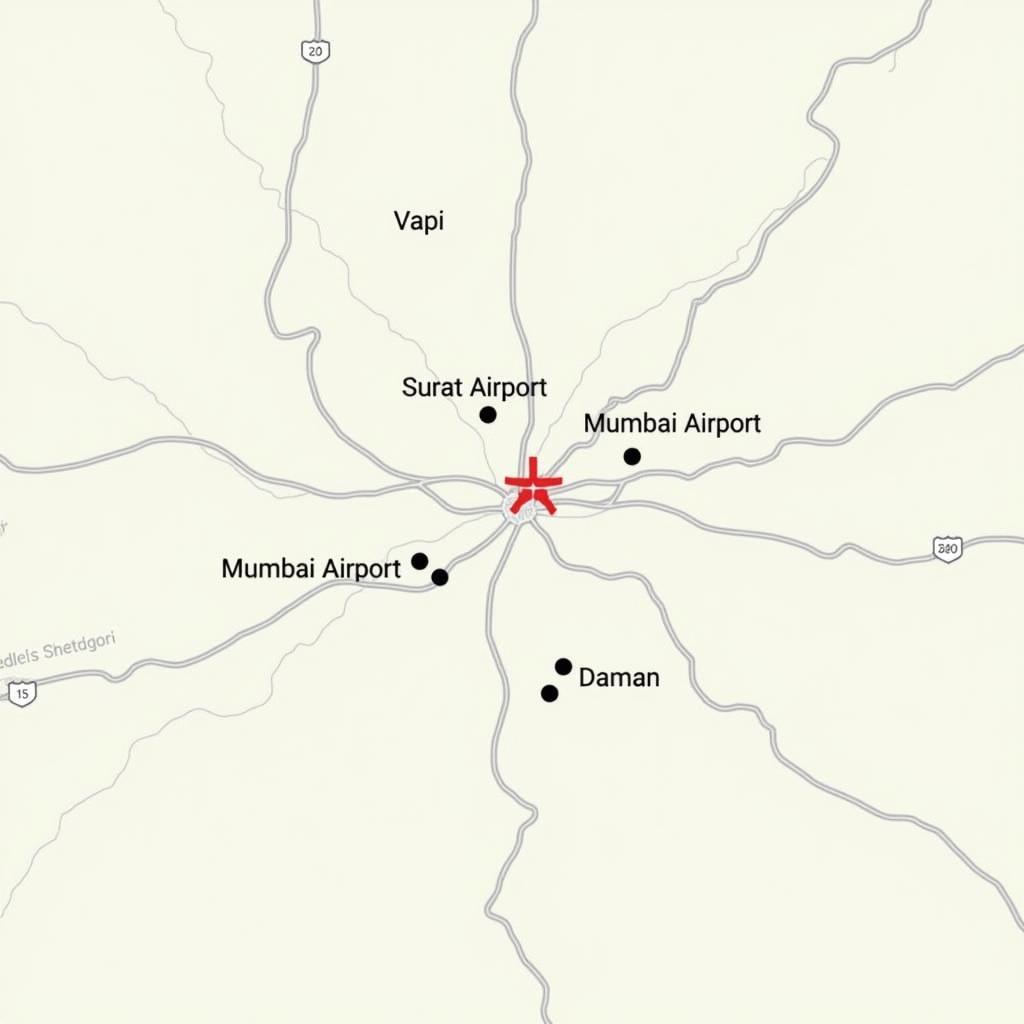 Map of Airport Options near Vapi