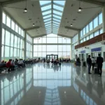 Veer Surendra Sai Airport Terminal:  A view of the airport's terminal building, highlighting its modern design and passenger facilities.