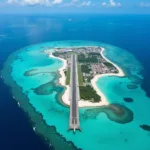 Aerial View of Velana International Airport in the Maldives