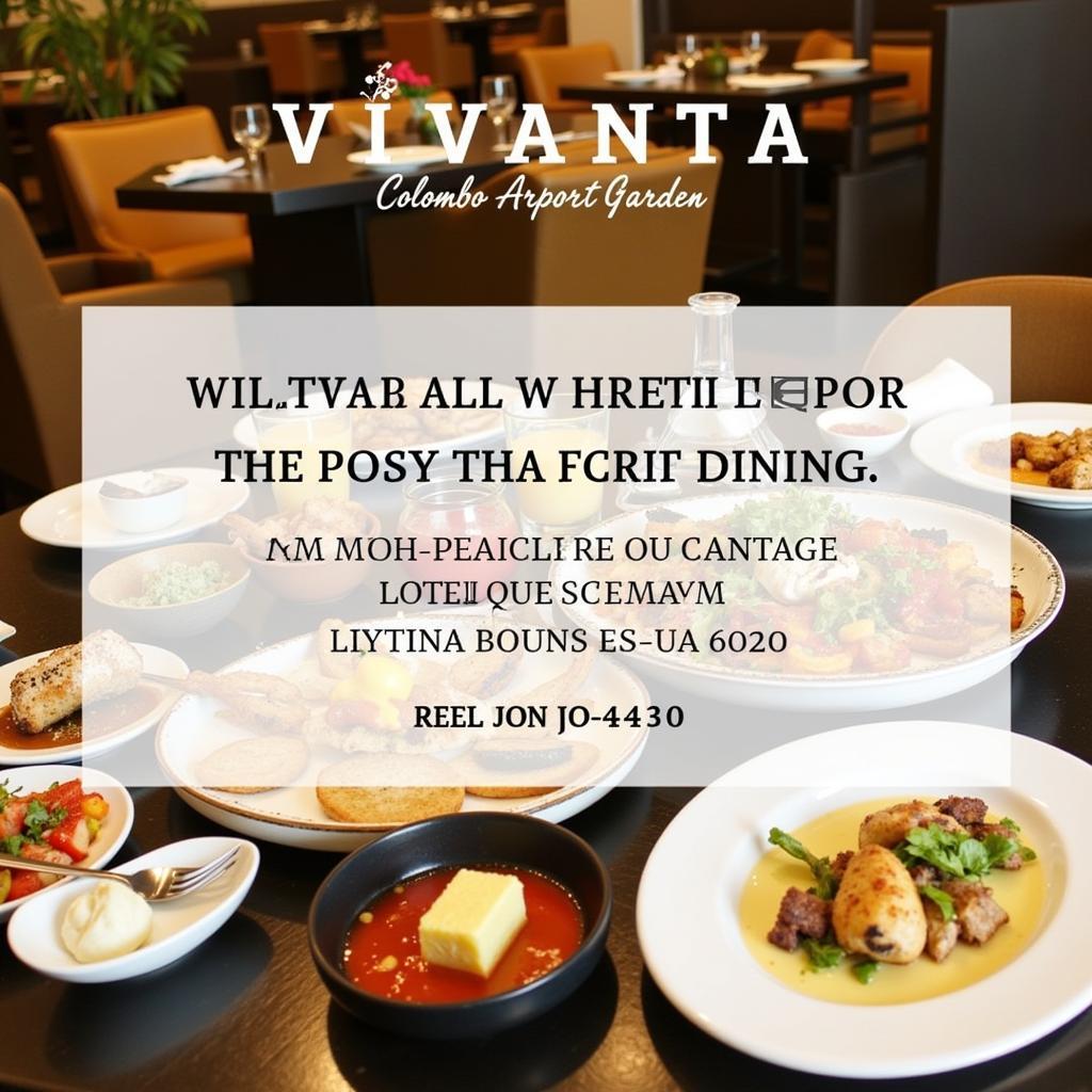 Vivanta Colombo Airport Garden Dining Experience