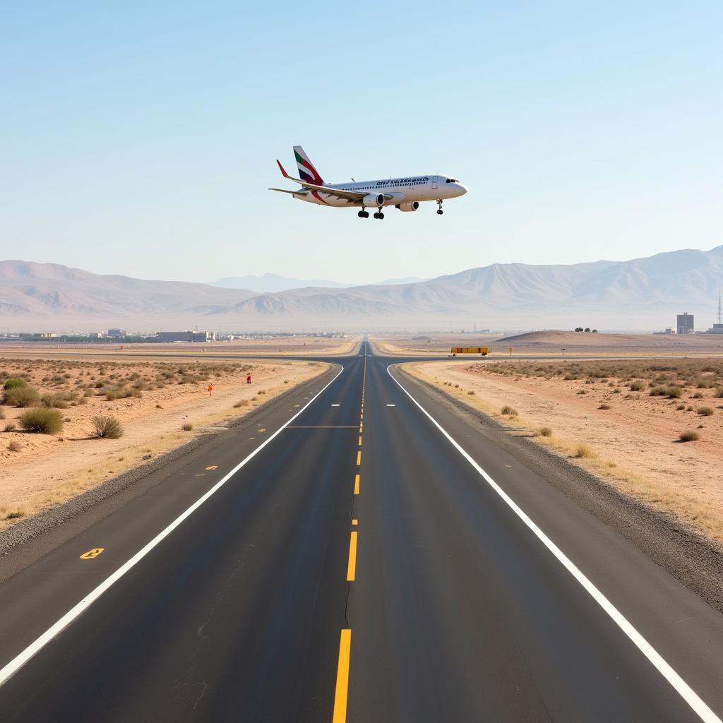 Aircraft Taking Off from Zia International Airport Runway