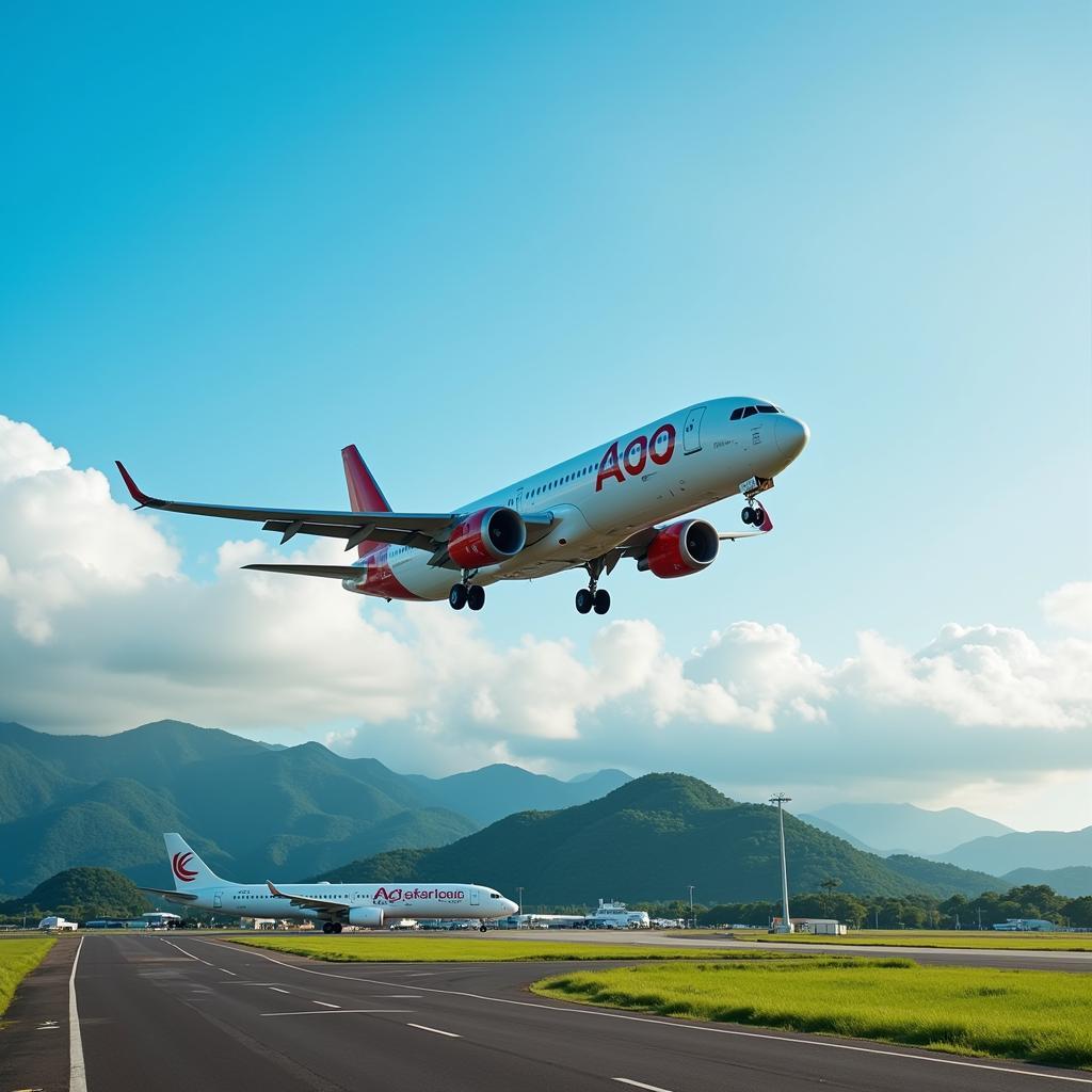 Airplane Taking Off from Aaoi Airport