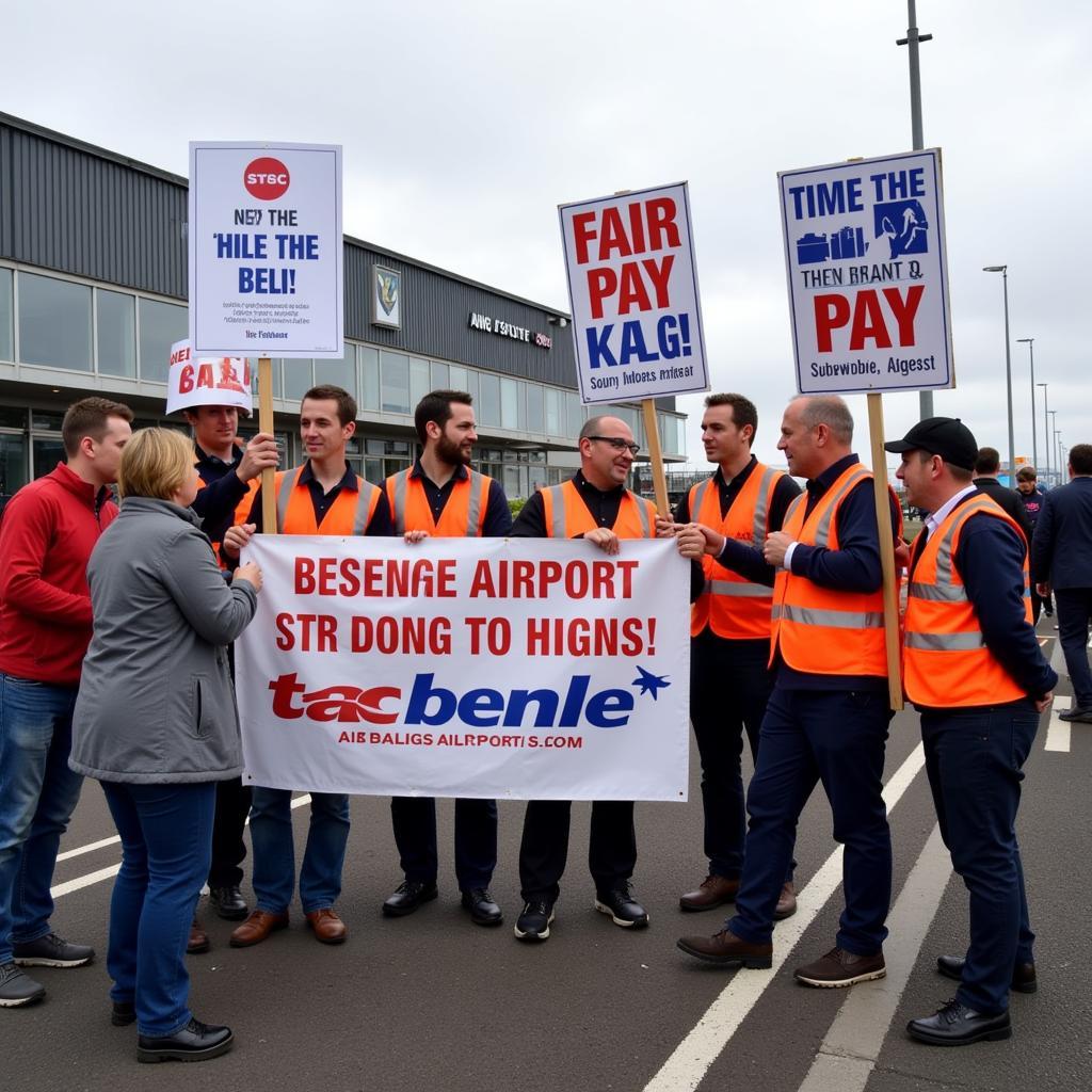 Aberdeen Airport Strike Picket Line 2019