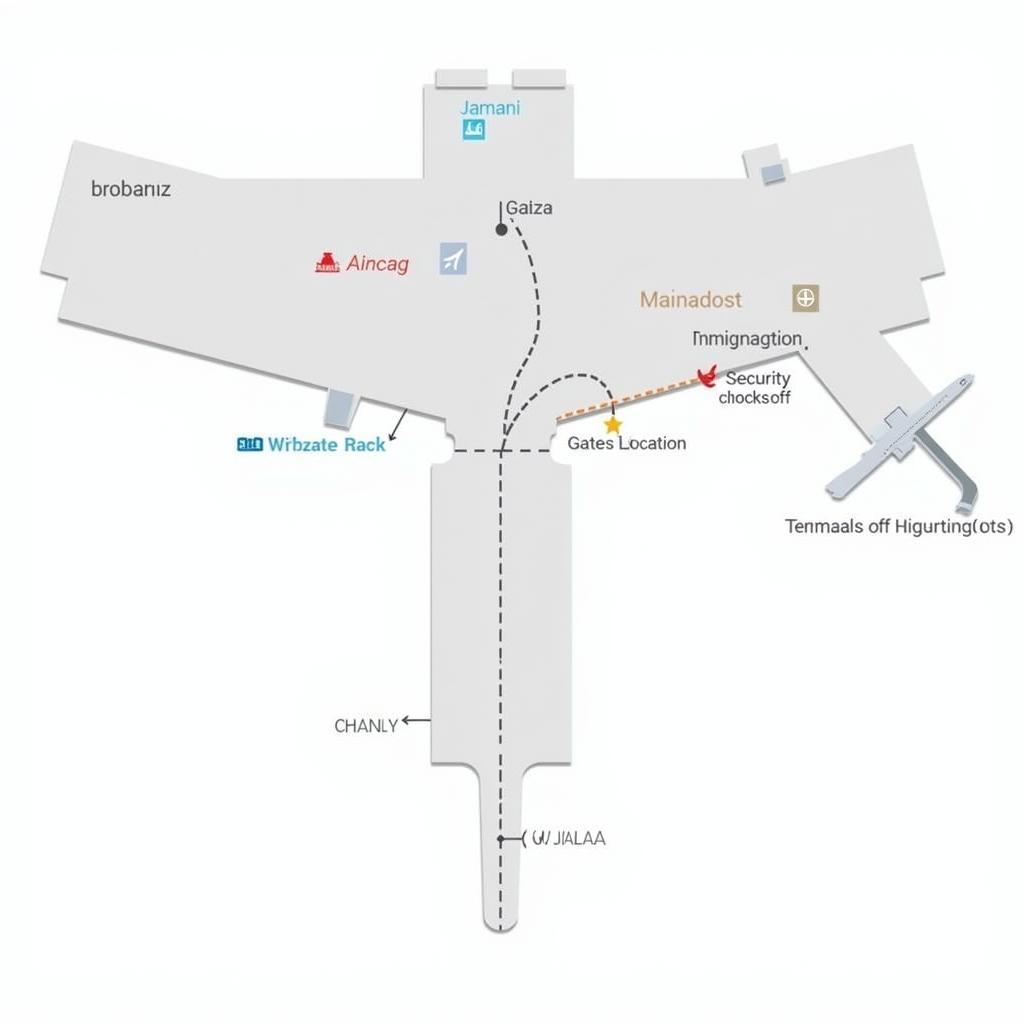 A map of Abu Dhabi International Airport showing the location of baggage drop areas