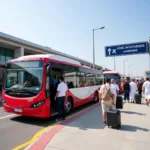 Bus waiting at Abu Dhabi International Airport