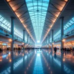 Abu Dhabi Airport terminal bustling with activity in 2020.