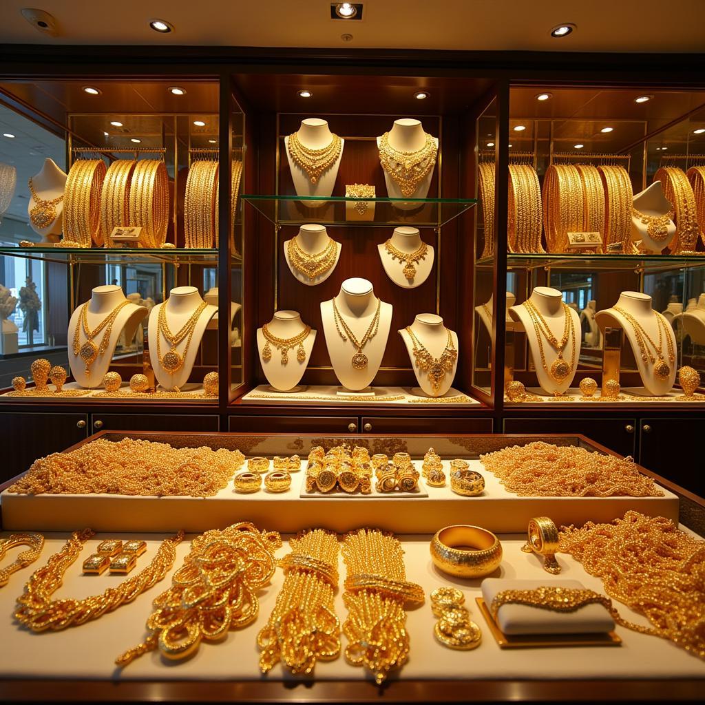 Duty-free gold shops at Abu Dhabi International Airport